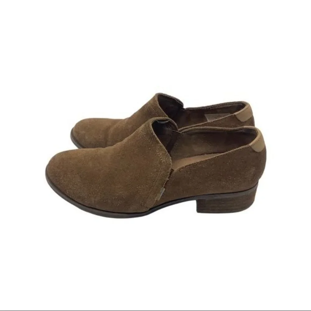 TOMS Shaye Leather Ankle Boot Women Size 6.5 Slip-On‎ Suede Leather 1.25